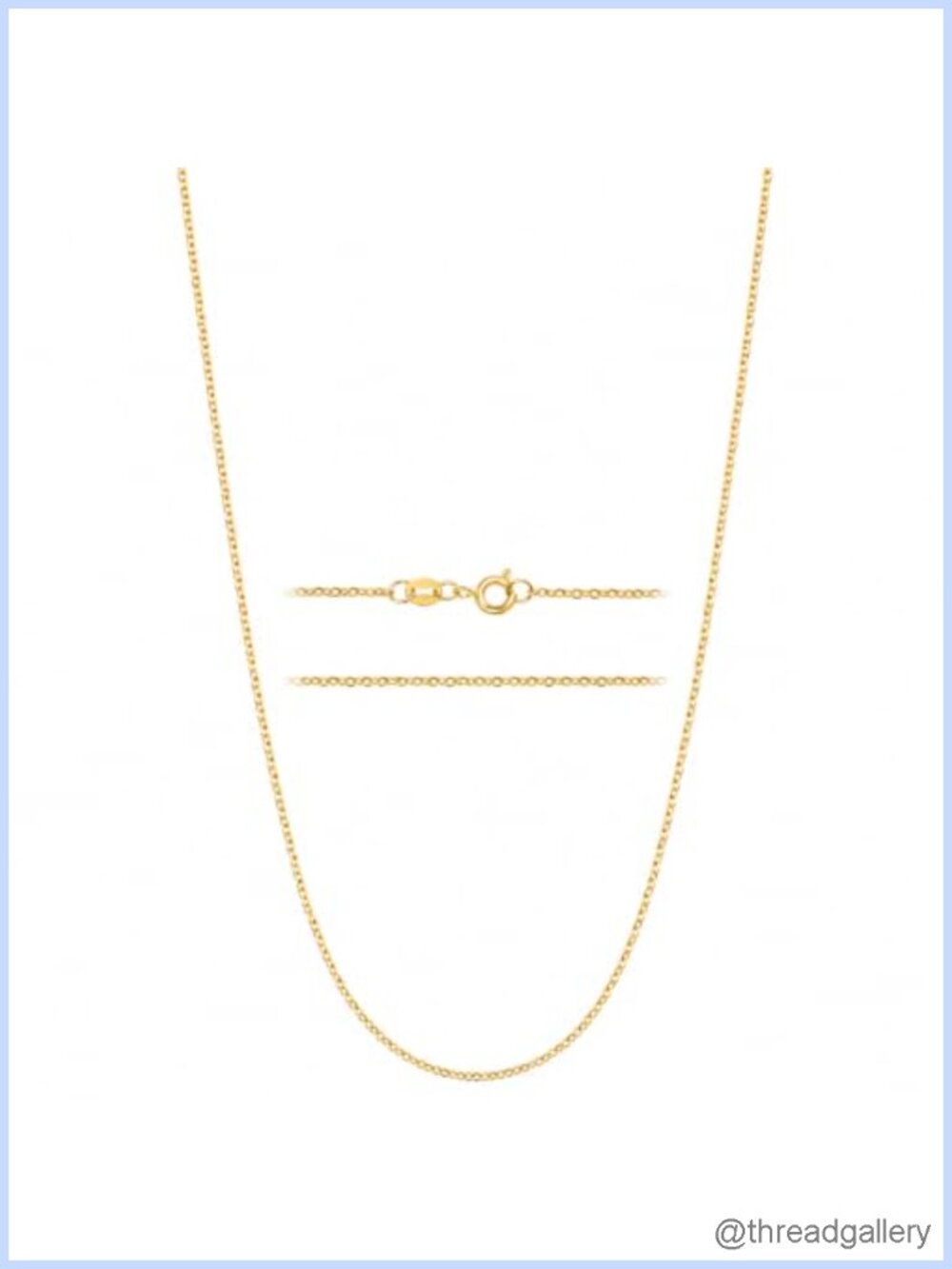 Dainty Gold Plated Stainless Steel Cable Chain Necklace 1.5mm Layering